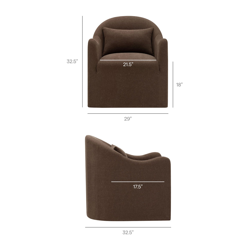Fauteuil d'appoint déhoussable en mélange de lin Bardot