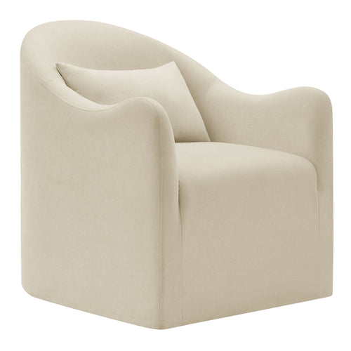 Fauteuil d'appoint déhoussable en mélange de lin Bardot