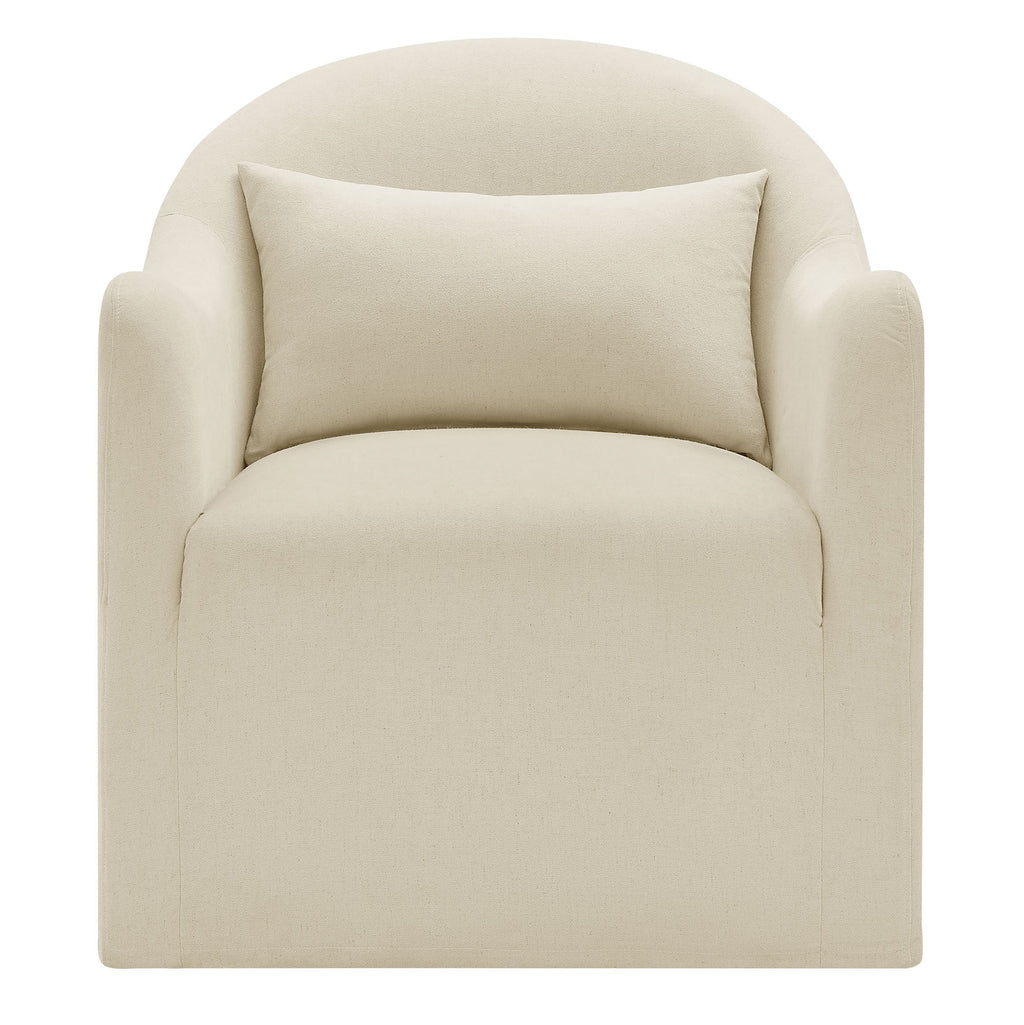 Fauteuil d'appoint déhoussable en mélange de lin Bardot