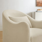 Fauteuil d'appoint déhoussable en mélange de lin Bardot