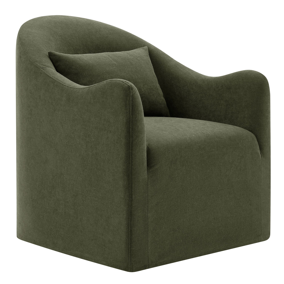 Fauteuil d'appoint déhoussable en mélange de lin Bardot