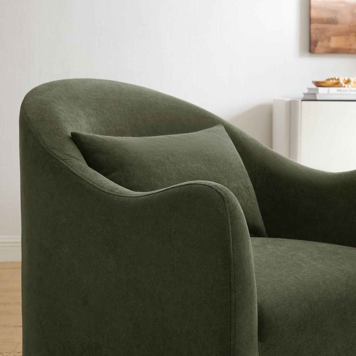 Fauteuil d'appoint déhoussable en mélange de lin Bardot