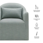 Fauteuil d'appoint déhoussable à rayures Bardot