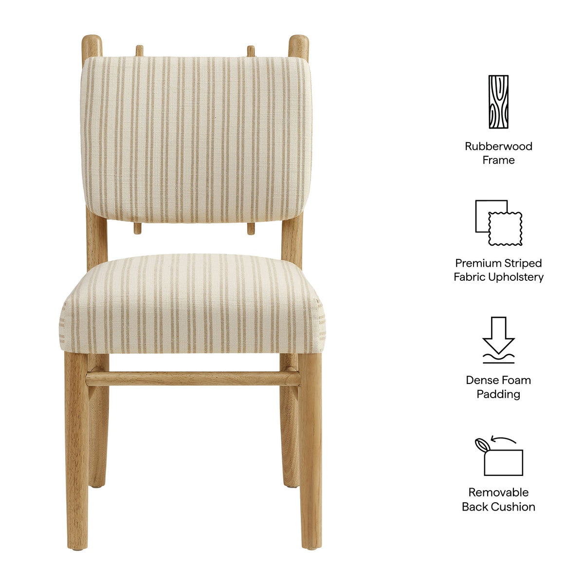 Chaises de salle à manger à rayures Mauden (lot de 2)