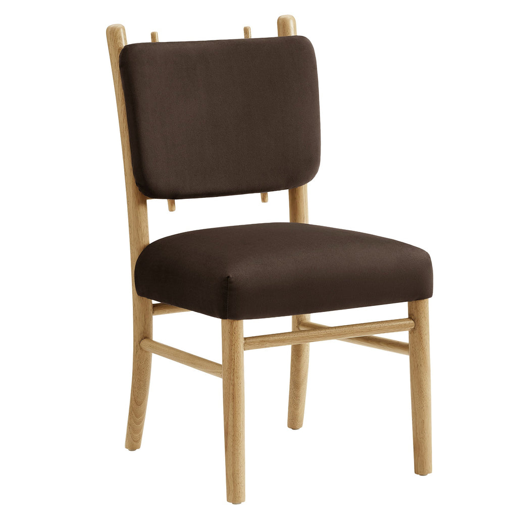 Lot de 2 chaises de salle à manger Mauden en velours de performance