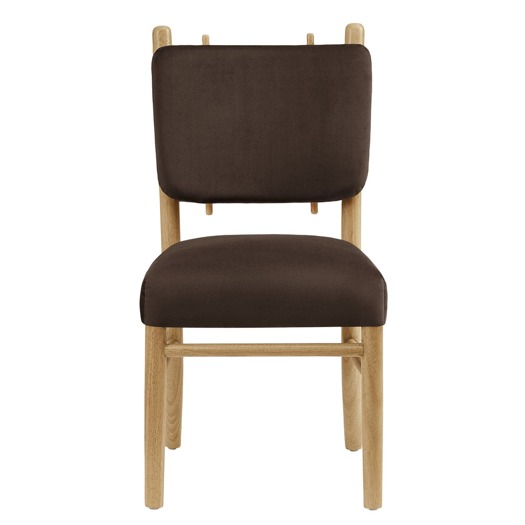 Lot de 2 chaises de salle à manger Mauden en velours de performance