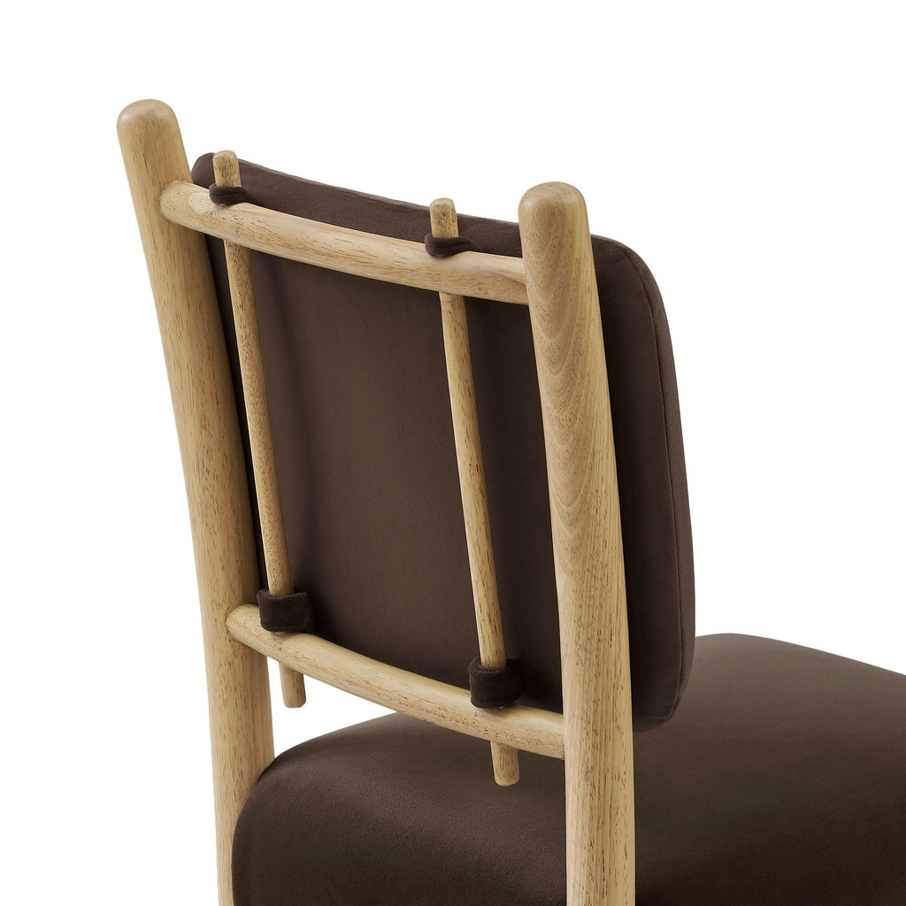 Lot de 2 chaises de salle à manger Mauden en velours de performance