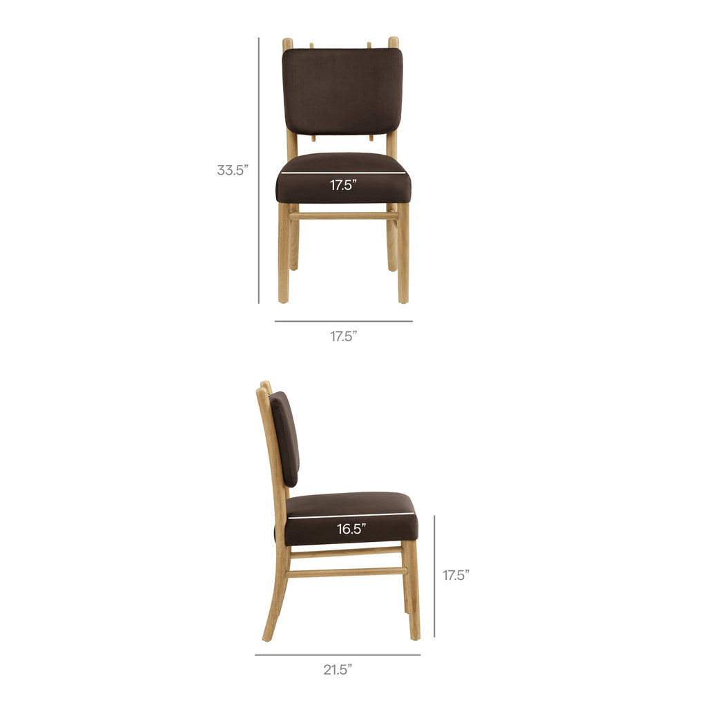 Lot de 2 chaises de salle à manger Mauden en velours de performance