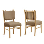 Lot de 2 chaises de salle à manger Mauden en velours de performance