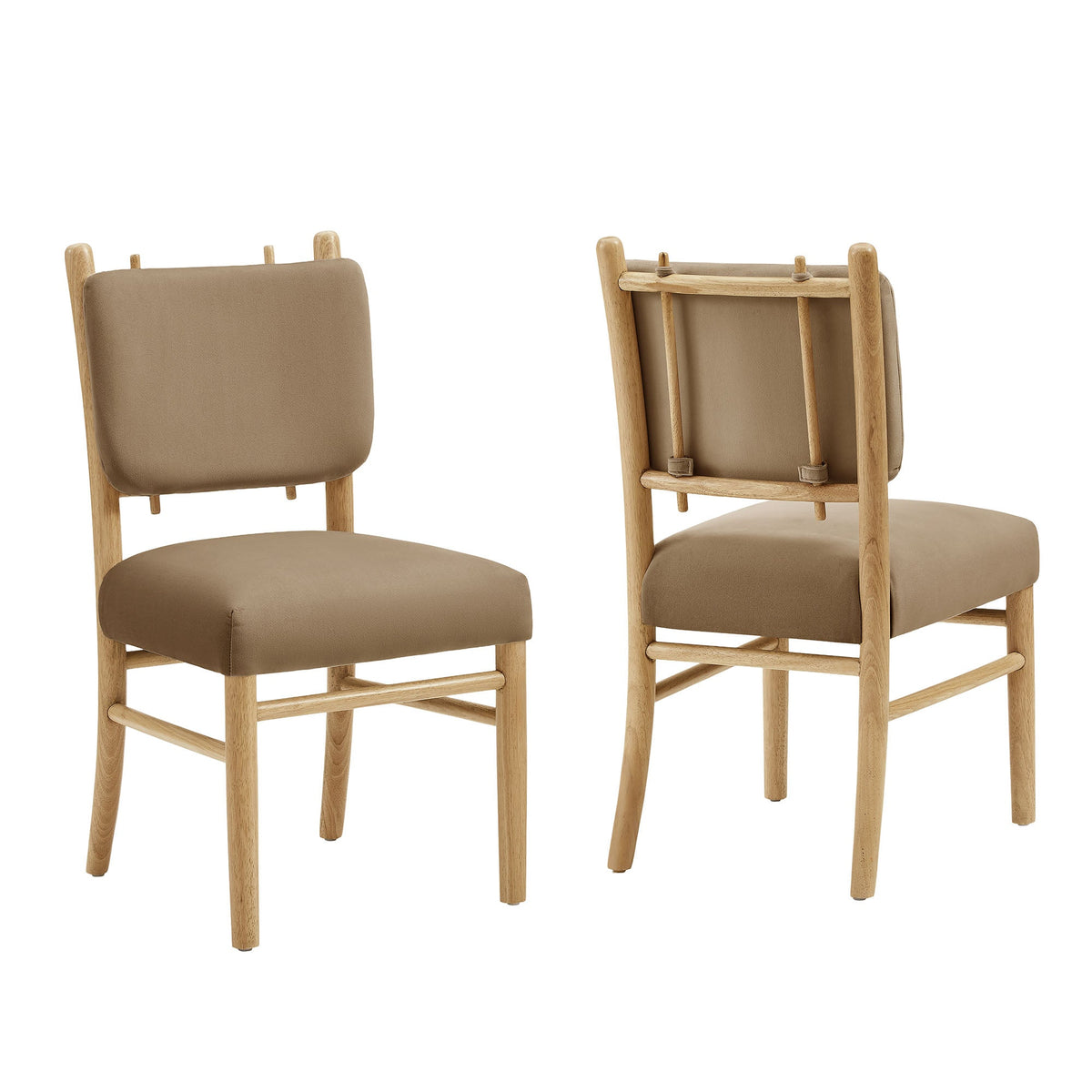 Lot de 2 chaises de salle à manger Mauden en velours de performance