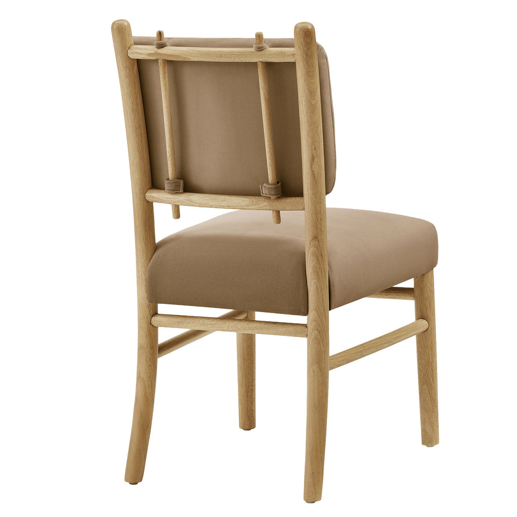 Lot de 2 chaises de salle à manger Mauden en velours de performance