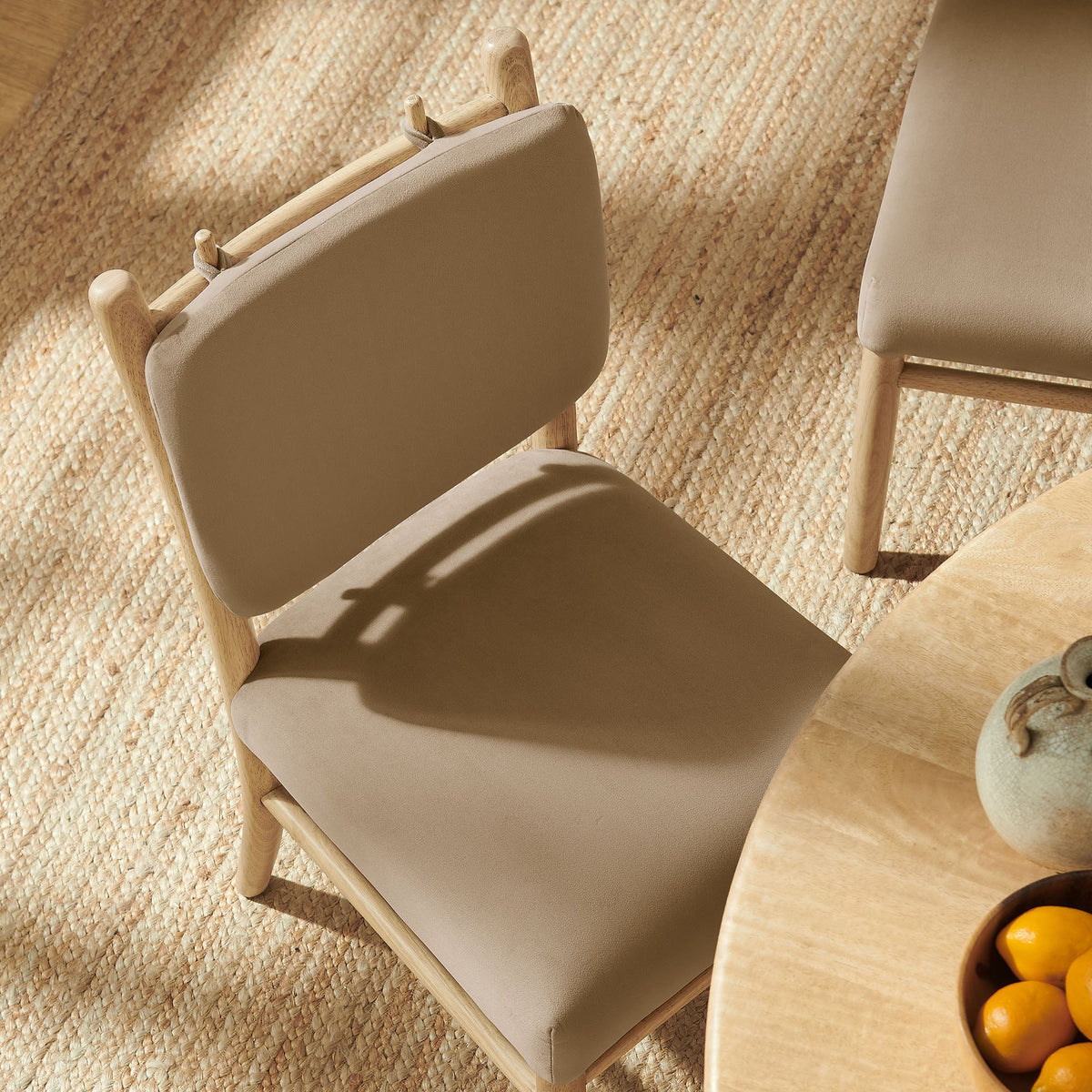 Lot de 2 chaises de salle à manger Mauden en velours de performance