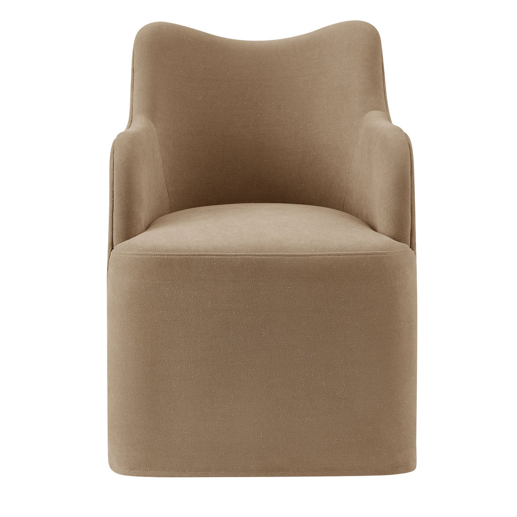 Chaise de salle à manger pivotante Cordelle en mélange de lin