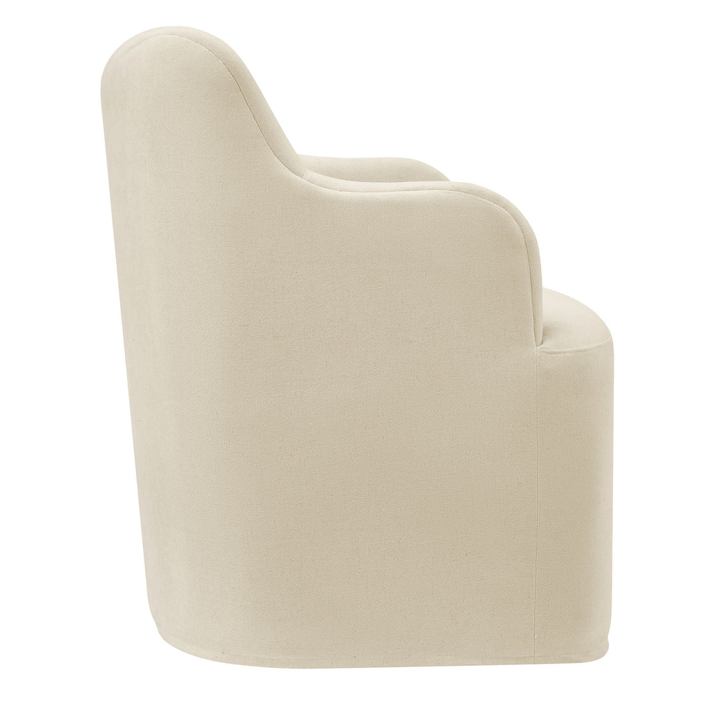 Chaise de salle à manger pivotante Cordelle en mélange de lin