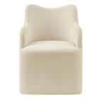 Chaise de salle à manger pivotante Cordelle en mélange de lin