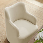 Chaise de salle à manger pivotante Cordelle en mélange de lin