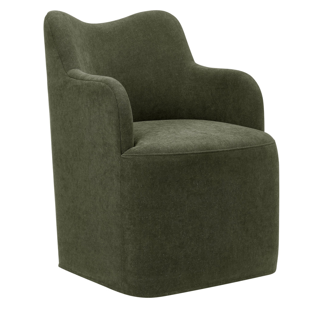 Chaise de salle à manger pivotante Cordelle en mélange de lin