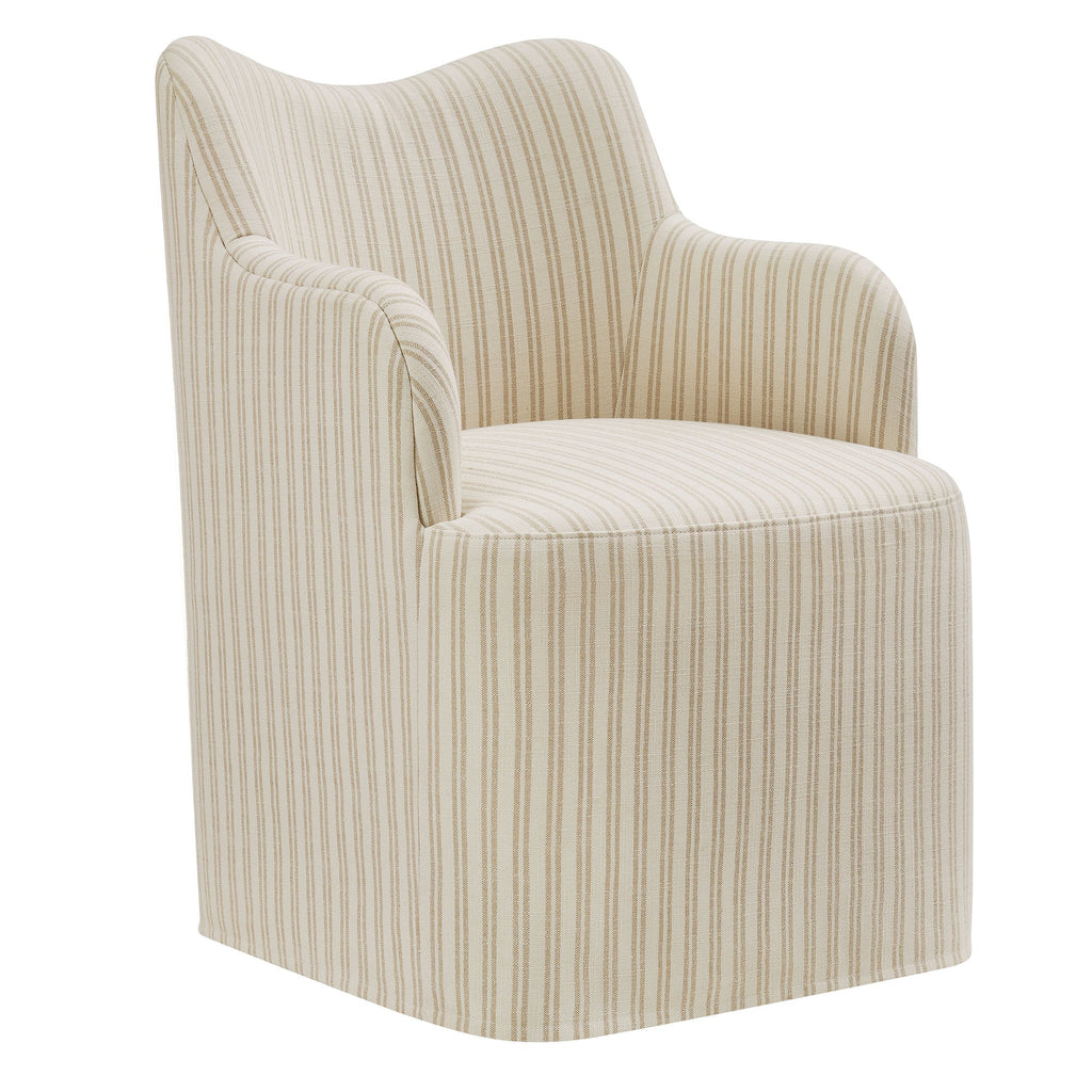 Chaise de salle à manger pivotante en mélange de lin Cordelle