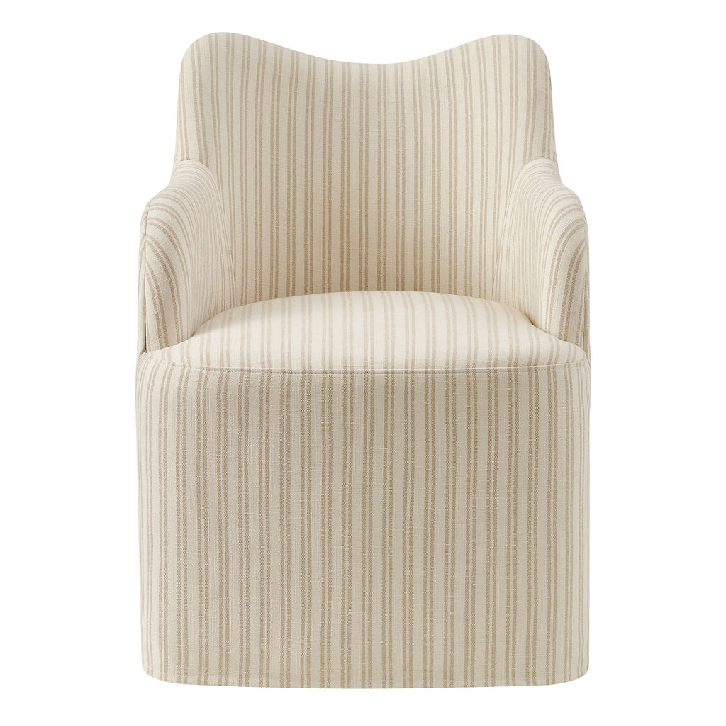 Chaise de salle à manger pivotante en mélange de lin Cordelle