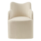 Chaise de salle à manger pivotante en mélange de lin Cordelle