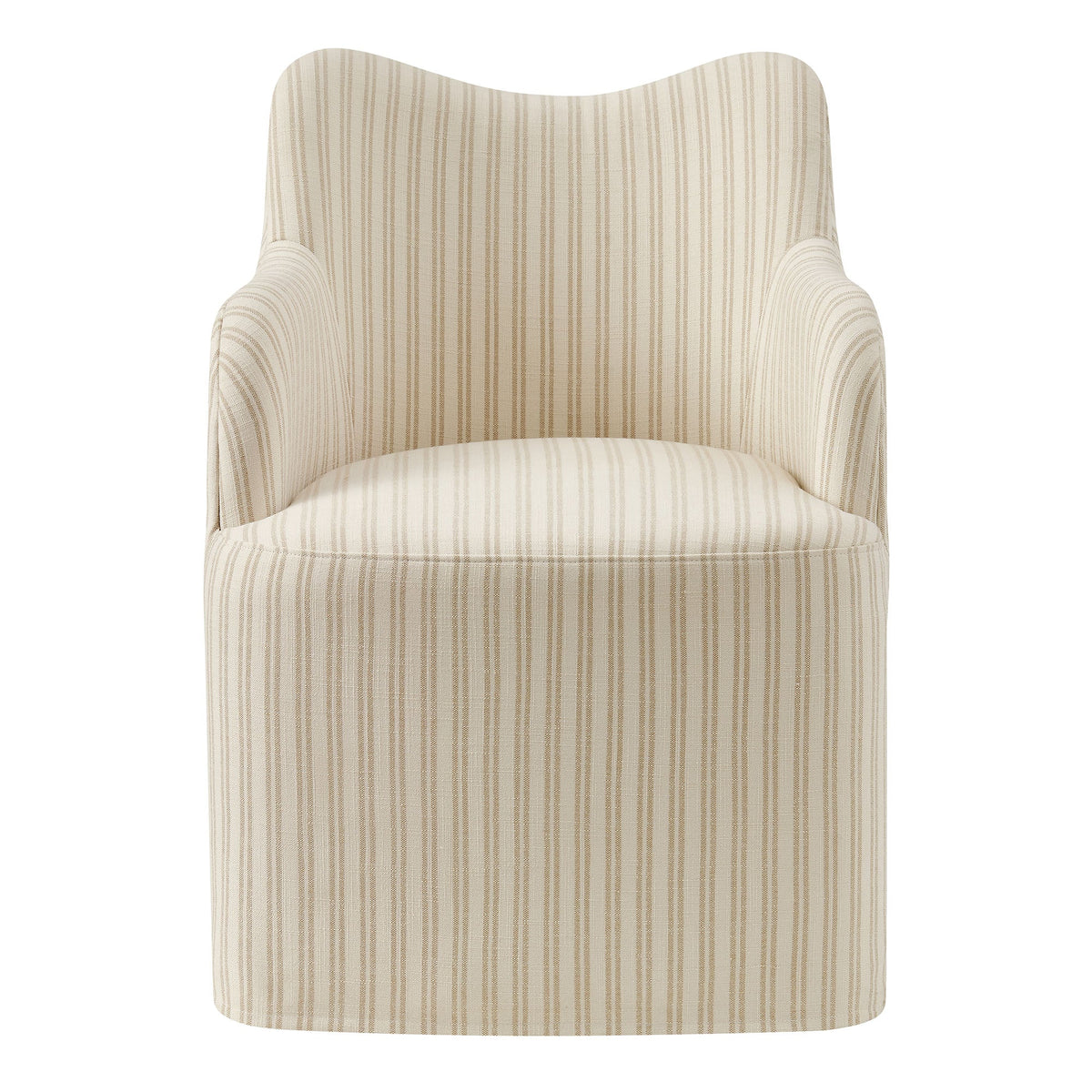 Chaise de salle à manger pivotante en mélange de lin Cordelle