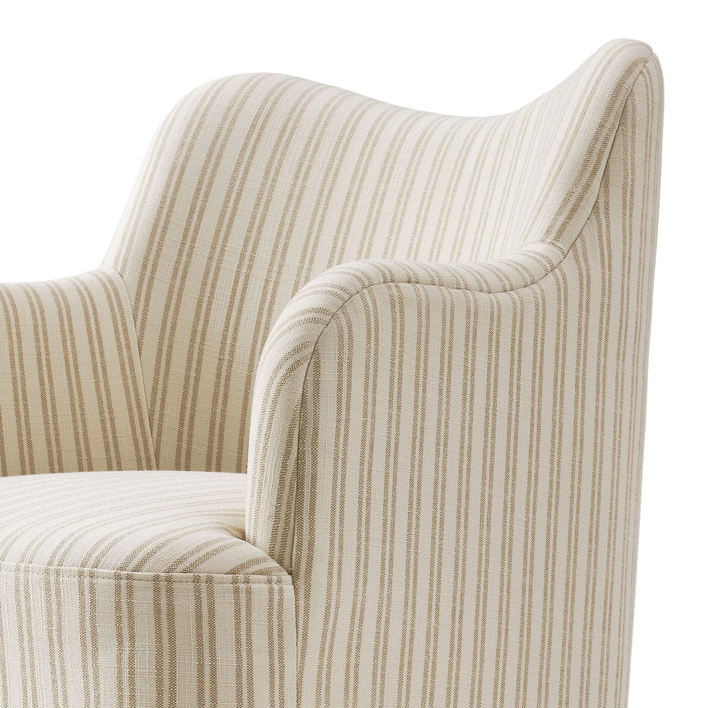 Chaise de salle à manger pivotante en mélange de lin Cordelle