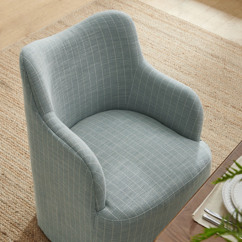 Chaise de salle à manger pivotante en mélange de lin Cordelle
