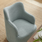 Chaise de salle à manger pivotante en mélange de lin Cordelle