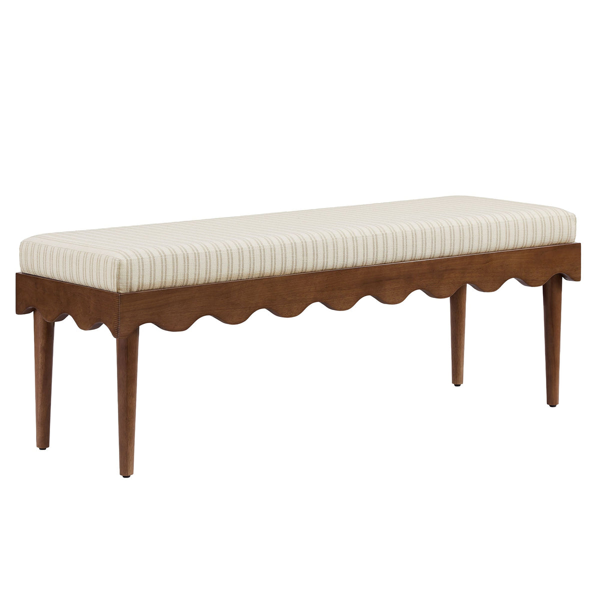 Banc Mirette à rayures avec bord festonné