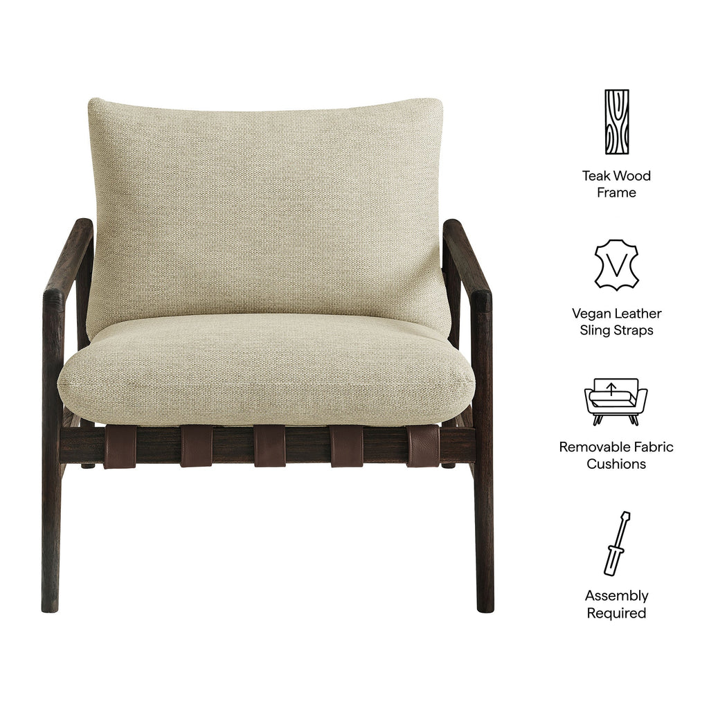 Chaise longue Nomi d'extérieur en teck avec toile