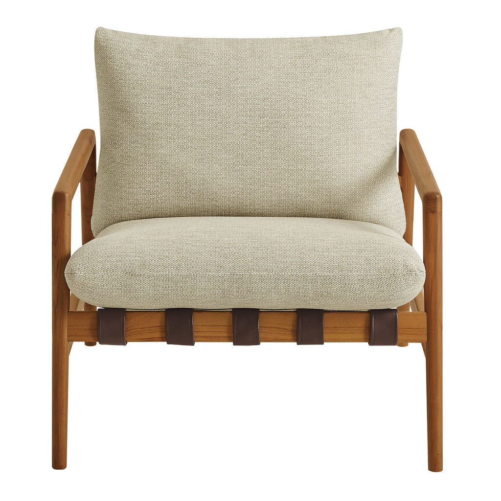 Chaise longue Nomi d'extérieur en teck avec toile
