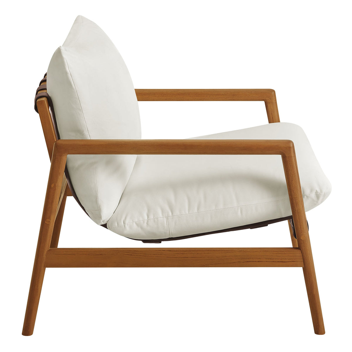 Chaise longue Nomi d'extérieur en teck avec toile