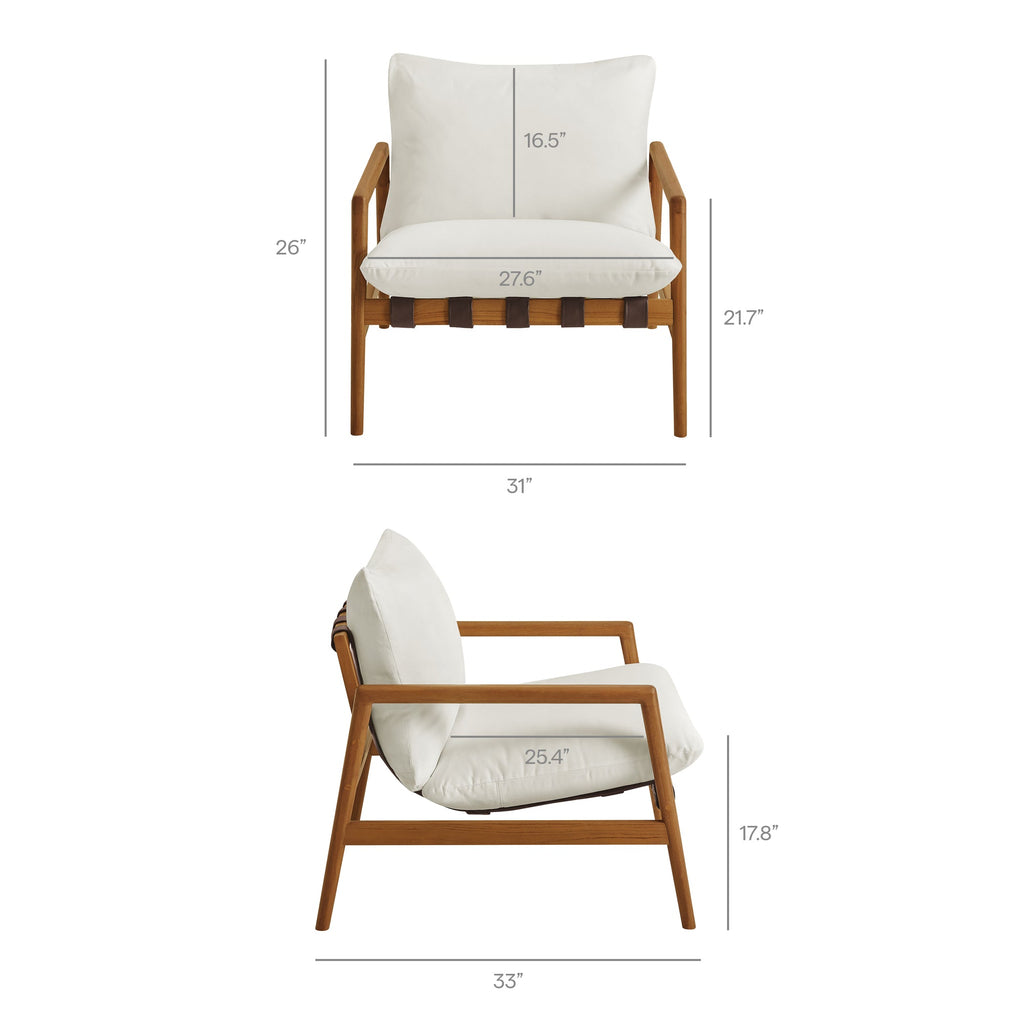 Chaise longue Nomi d'extérieur en teck avec toile