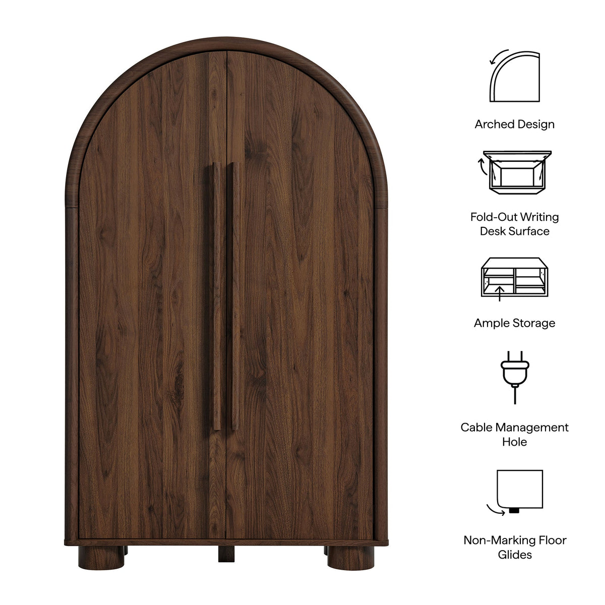 Bellamy Armoire-Secrétaire Murale Arcée et Pliable