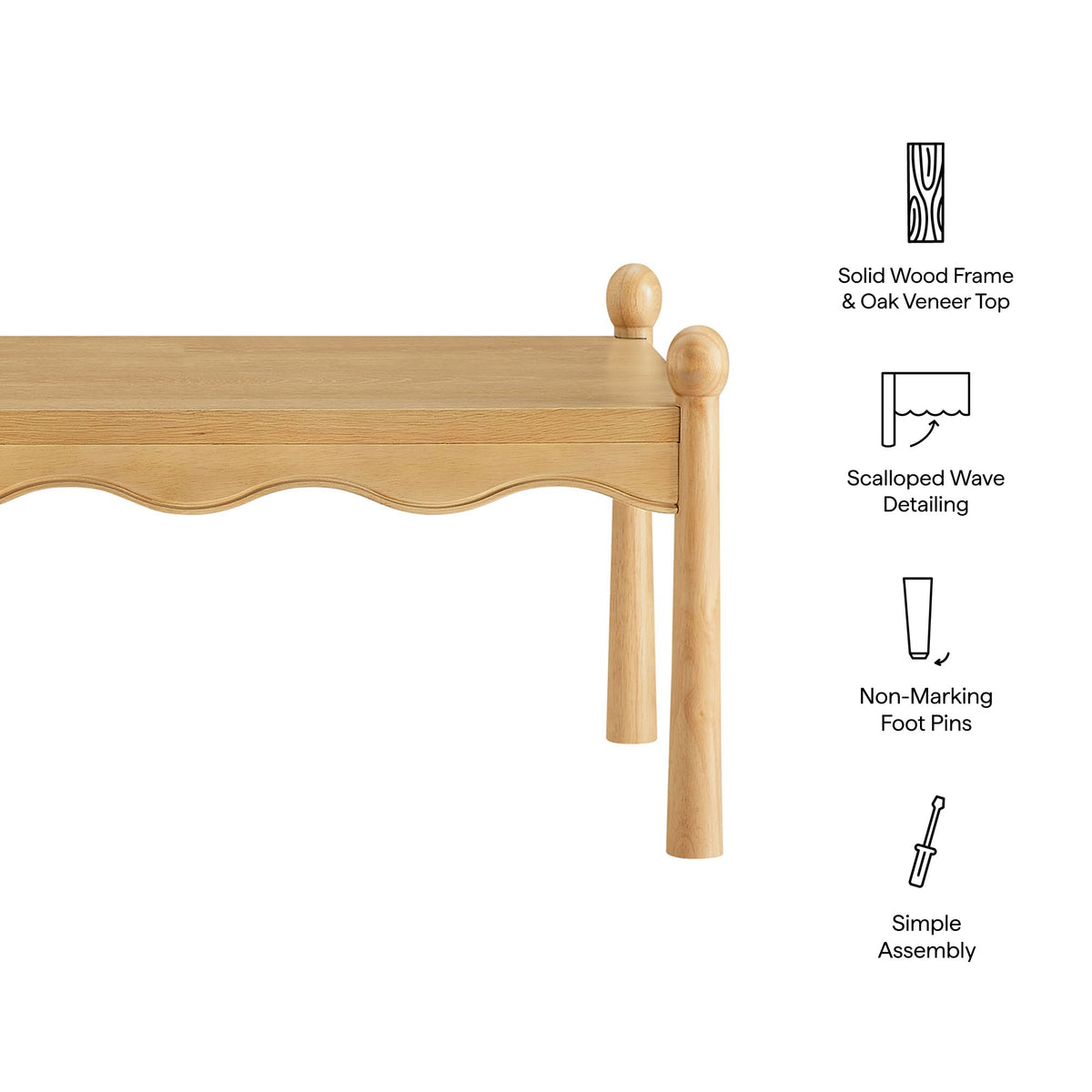 Table basse en bois Darcy de 46 pouces