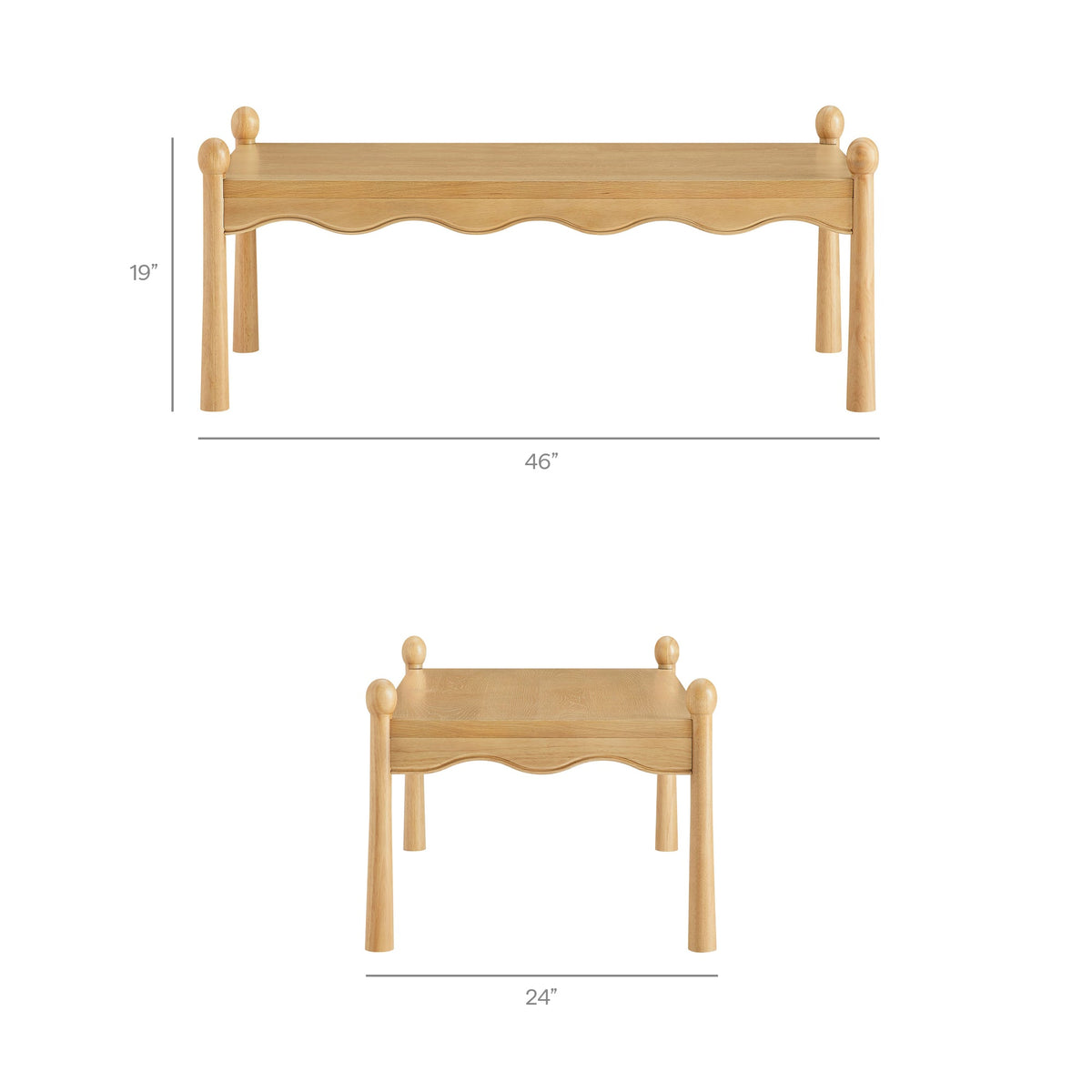 Table basse en bois Darcy de 46 pouces