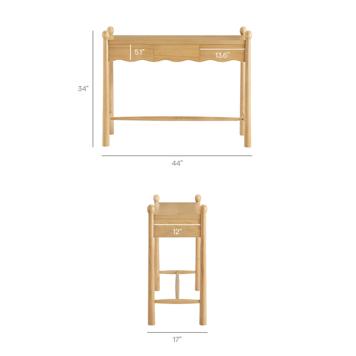 Console en bois Darcy de 112 cm