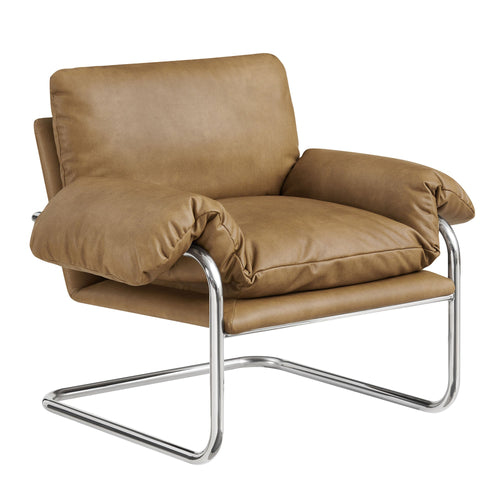 Fauteuil d'appoint en cuir végétalien Ansel
