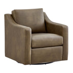 Fauteuil pivotant en cuir végétalien Liora