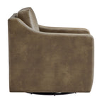 Fauteuil pivotant en cuir végétalien Liora