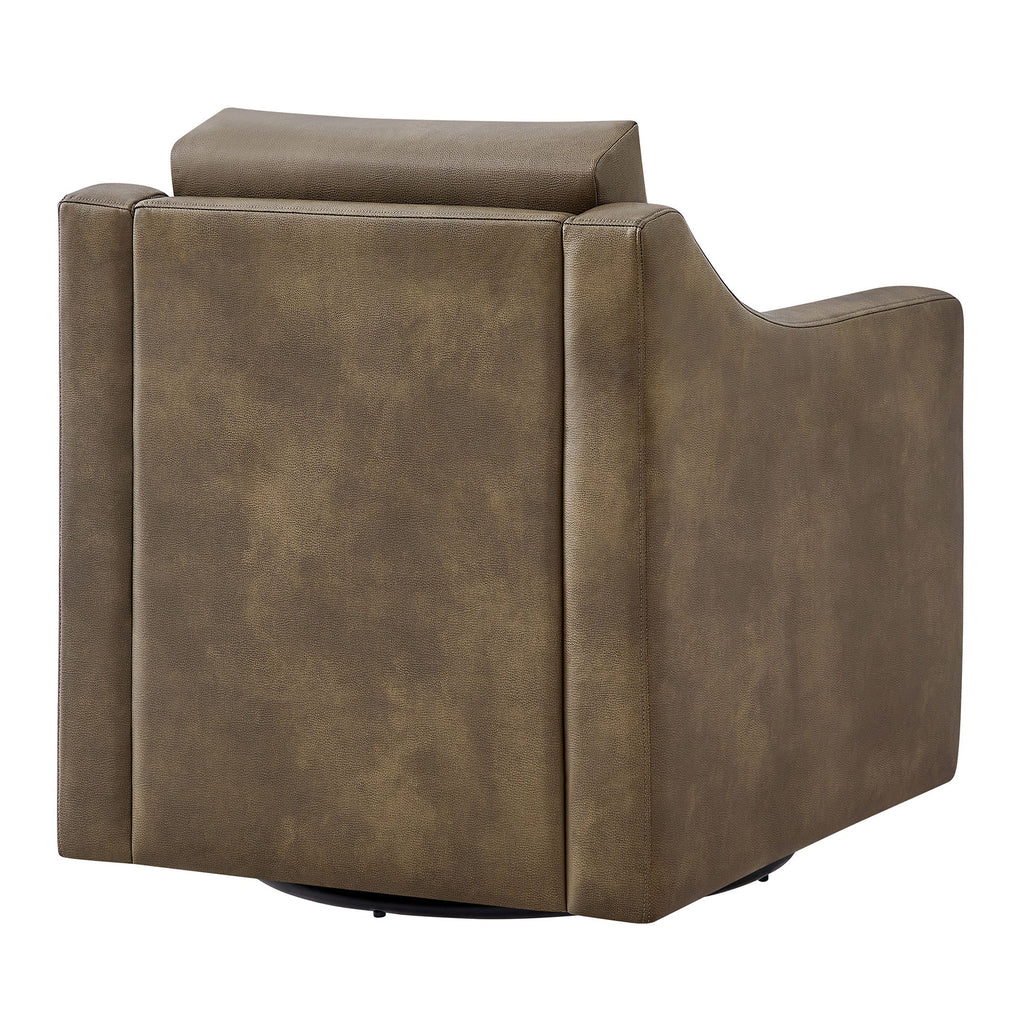 Fauteuil pivotant en cuir végétalien Liora