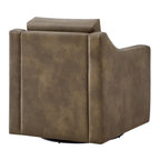 Fauteuil pivotant en cuir végétalien Liora