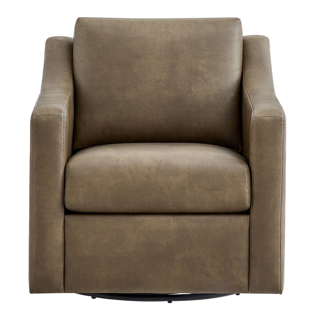 Fauteuil pivotant en cuir végétalien Liora