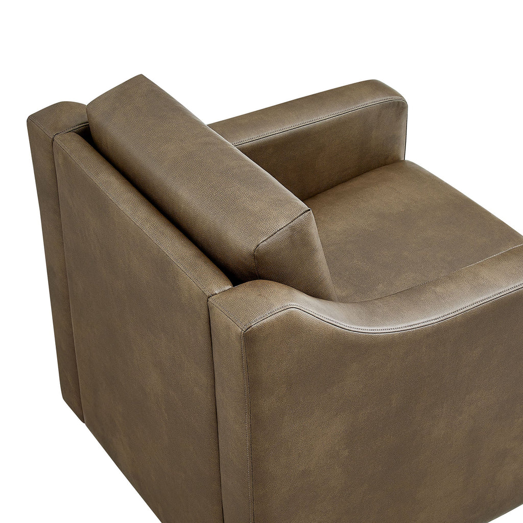 Fauteuil pivotant en cuir végétalien Liora