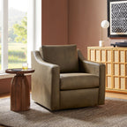 Fauteuil pivotant en cuir végétalien Liora