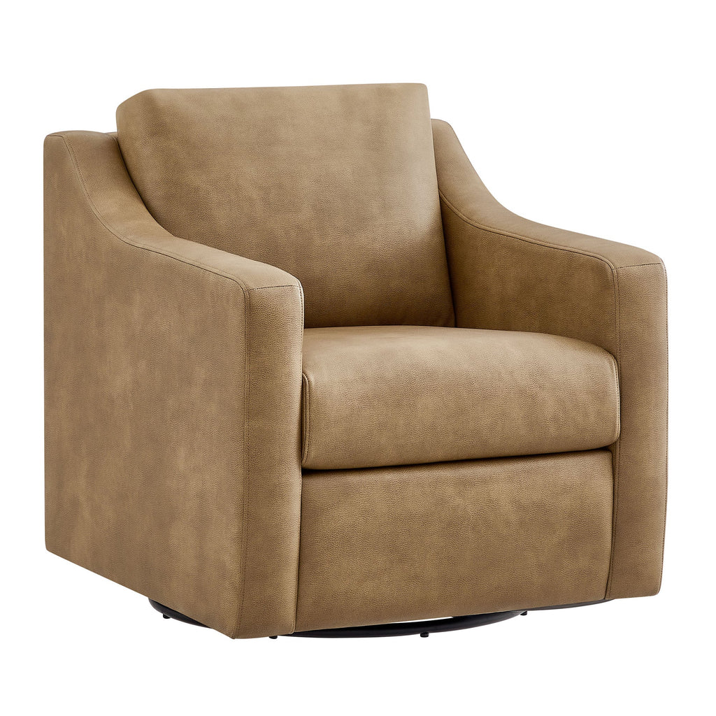 Fauteuil pivotant en cuir végétalien Liora