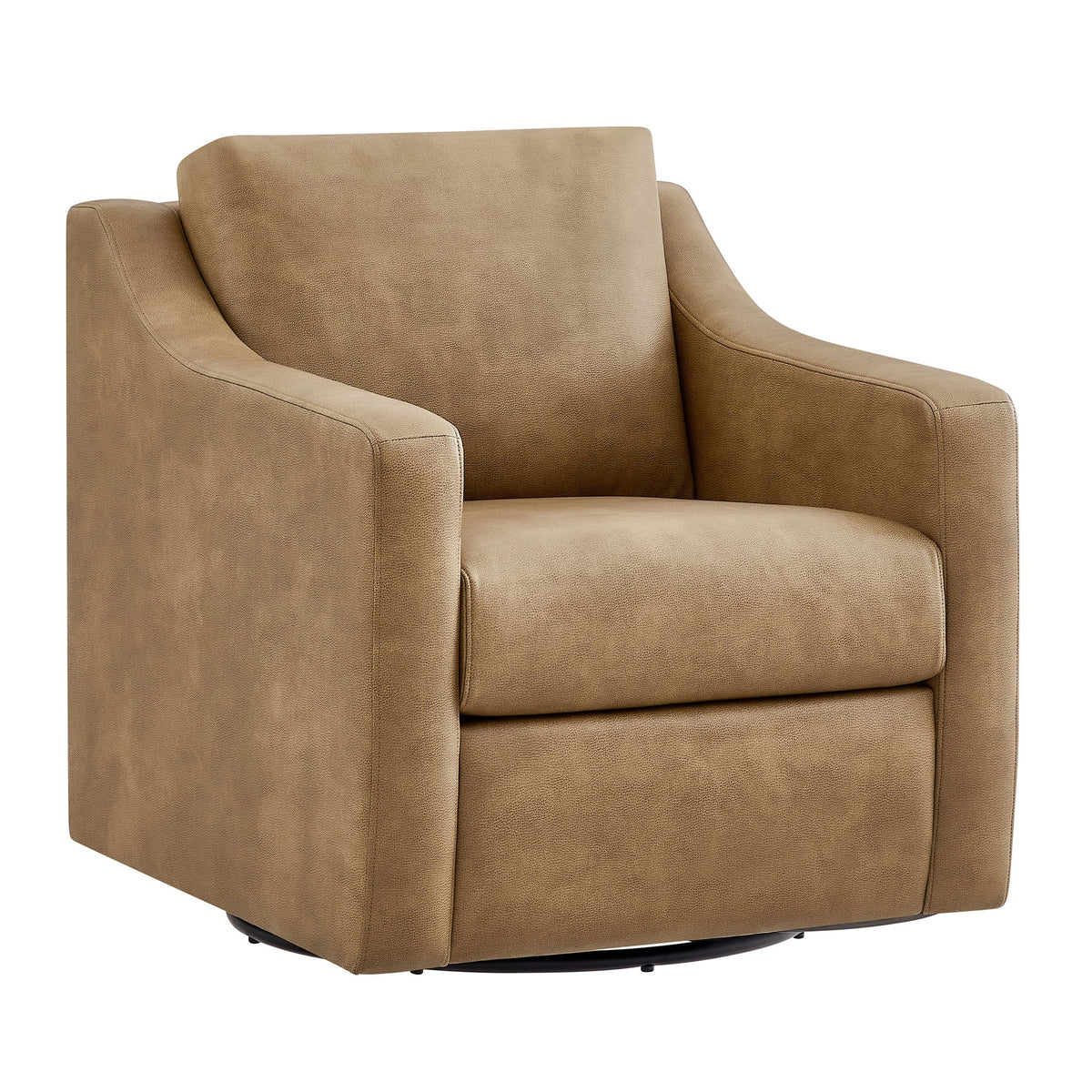 Fauteuil pivotant en cuir végétalien Liora
