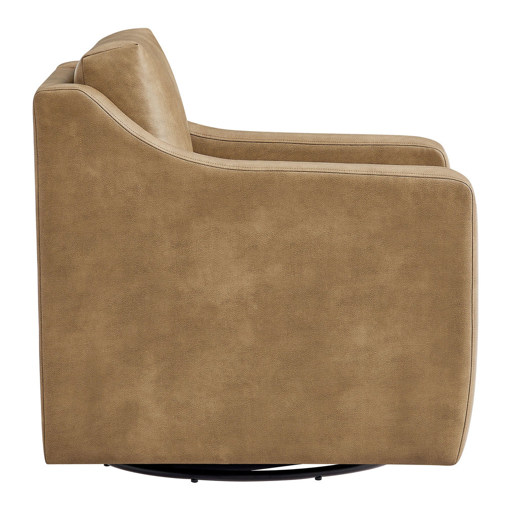 Fauteuil pivotant en cuir végétalien Liora