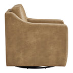 Fauteuil pivotant en cuir végétalien Liora