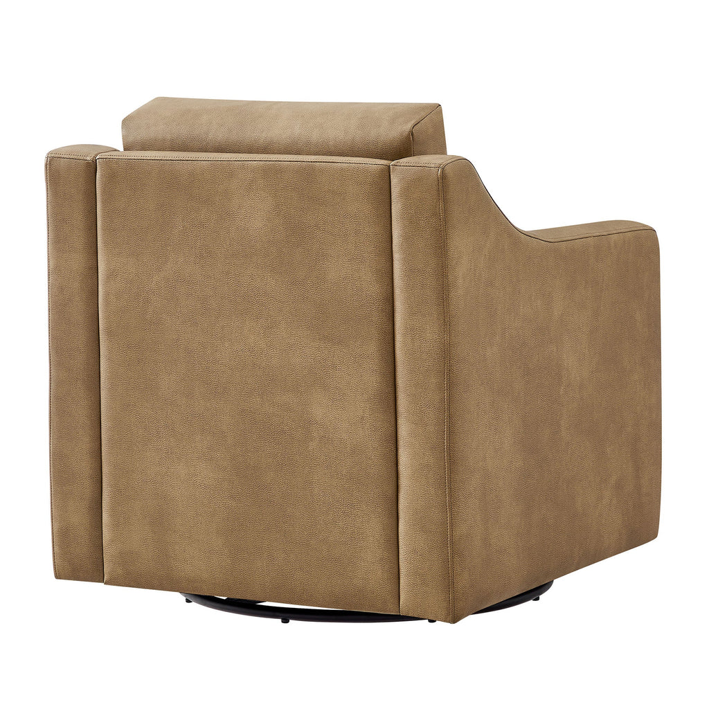 Fauteuil pivotant en cuir végétalien Liora